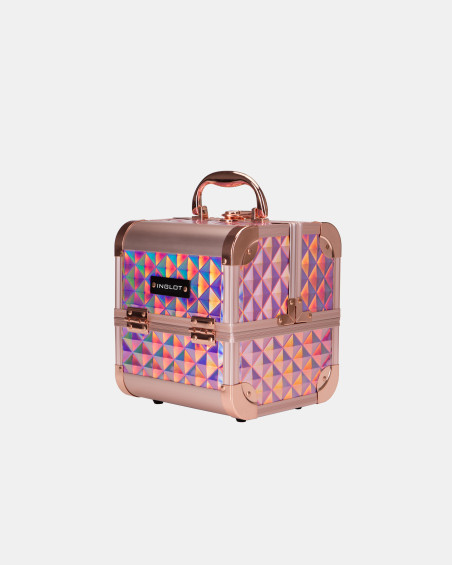 Makeup Case Diamond Mini Holographic Rose Gold (MB152M Big Diamond K107 9)
