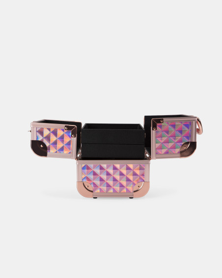 Makeup Case Diamond Mini Holographic Rose Gold (MB152M Big Diamond K107 9)